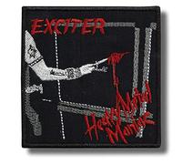 Toppa ricamata termoadesiva con scritta "Exciter Heavy Metal Maniac"