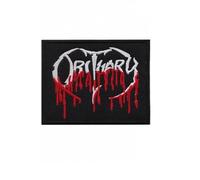 Toppa ricamata termoadesiva con scritta in lingua inglese "Blood Death Metal Band"