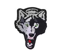 Toppa ricamata, Termoadesiva, da applicare con ferro da stiro o cucitura: Lupo nero, Wolf, Patch Iron-On, Sticker per abbigliamento, accessorio Fai da te