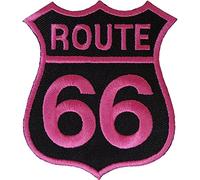Toppa ricamata termoadesiva da cucire Route 66 per motociclista USA