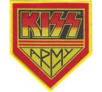 Toppa ricamata termoadesiva Kiss Heavy Metal Rock Band distintivo giallo/rosso
