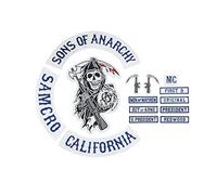 Toppa ricamata termoadesiva originale Sons of Anarchy Motorcycle Club, set completo per giacca posteriore 36cm-XL Allegro