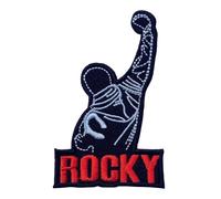 Toppa ricamata termoadesiva Rocky - Silhouette di Sylvester Stallone Victory per giacche, felpe con cappuccio e zaini, memorabilia del film di boxe