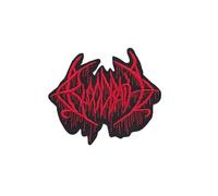 Toppa ricamata termoadesiva rossa con scritta "Bloodbath" Death Metal Supergroup