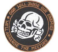 Toppa ricamata termoadesiva teschio e ossa (God will Judge our Enemies)