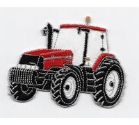 Toppa ricamata termoadesiva trattore rosso badge