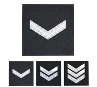 Toppa riflettente nera per segreto, stemma del sergente lancia caporale, toppa con gancio e anello, toppa militare SM EMT Chevron Sqaure 5 cm x 5 cm (Lance Corporal)