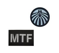 Toppa riflettente SCP MTF, procedure speciali di contenimento con logo 3D, toppe tattiche ricamate militari con gancio e anello (2 pezzi) C)