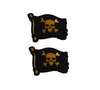 Toppa tattica con teschio pirata e bandiera del morale, con gancio di fissaggio, toppa riflettente a infrarossi tagliata al laser, 8 x 6 cm