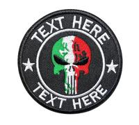 Toppa tattica personalizzata con nome, 2 pezzi Toppa con bandiera italiana con testo ricamato personalizzato Accessorio militare e tattico per abbigliamento, cappelli, giacche, zaini