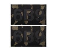 Toppa tattica riflettente militare Trident - durevole tessuto IR tessuto morale patch per zaino, gilet e casco - versatile nero mimetico - 6B9