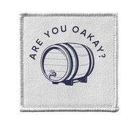 Toppa termoadesiva, 7 x 7 cm, Are you Oakay? Wine Humor Wordplay - Patch da stirare per riparazione o personalizzazione - Borsa jeans stampa in Francia