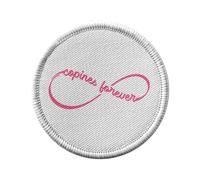 Toppa termoadesiva con abbigliamento rotondo, 7 cm, fidanzate Forever Moebius Regalo Amie - Patch da stirare per riparazione o personalizzazione - Borsa jeans stampata in Francia