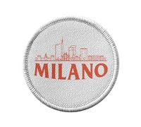Toppa termoadesiva con abbigliamento rotondo, 7 cm, Milano Minimalist Milano Italia Travel Mode - Patch da stirare per riparazione o personalizzazione - Borsa jeans stampa in Francia