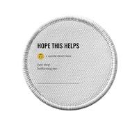 Toppa termoadesiva con abbigliamento rotondo, 7 cm, motivo: Hope This Helps Work Office Funny Icon - Patch da stirare per riparazione o personalizzazione - Borsa jeans stampata in Francia