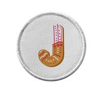 Toppa termoadesiva con abbigliamento rotondo, 7 cm, motivo: J Jerome Julie Lettera Alfabeto Nome Noel Bambino - Patch da stirare per riparazione o personalizzazione - Borsa jeans stampata in Francia