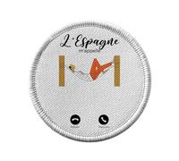 Toppa termoadesiva con abbigliamento rotondo, 7 cm, motivo: La Spagna M'Appelle Cliché Pigrizia Humour - Patch da stirare per riparazione o personalizzazione - Borsa jeans stampa in Francia