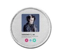 Toppa termoadesiva con abbigliamento rotondo, 7 cm, motivo: Sweeney Todd Barbier Network Social Incontri Amour - Patch da stirare per riparazione o personalizzazione - Borsa jeans stampa in Francia