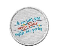 Toppa termoadesiva con abbigliamento rotondo, 7 cm, non venuto per infilare perline, umorismo, scherzo, toppa da stirare per riparazione o personalizzazione, maglietta con borsa jeans stampata in