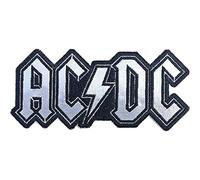 Toppa ricamata AC/DC da uomo, con logo in alluminio, colore: nero