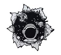 Toppa termoadesiva con motivo astronauta in un foro, toppa ricamata spaziale, alieno, toppa termoadesiva UFO, badge NASA Finally Home
