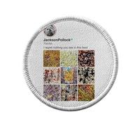 Toppa termoadesiva con rivestimento rotondo, 7 cm, Jackson Pollock, reti sociali, pittura pittore, toppa da stirare per riparazione o personalizzazione, maglietta con borsa jeans stampata in Francia
