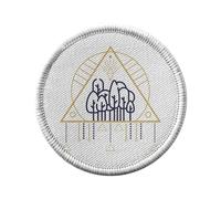 Toppa termoadesiva con rivestimento rotondo, 7 cm, motivo: albero simboli esoterici, natura bohemien, toppa da stirare per riparazione o personalizzazione, maglietta con stampa in Francia