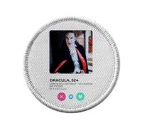 Toppa termoadesiva con rivestimento rotondo, 7 cm, motivo: Dracula Vampire Film Social Network Meeting Love - Patch da stirare per riparazione o personalizzazione - Borsa jeans stampa in Francia