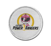 Toppa termoadesiva con rivestimento rotondo, 7 cm, motivo: Future Power Rangers Rose Hero Film - Patch da stirare per riparazione o personalizzazione - Borsa jeans stampata in Francia