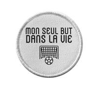 Toppa termoadesiva con rivestimento rotondo, 7 cm, motivo: il mio unico scopo nella vita, sport, calcio, pallone da stiro, per riparazione o personalizzazione, maglietta con stampa in Francia