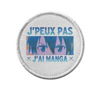 Toppa termoadesiva con rivestimento rotondo, 7 cm, motivo: J'peux Pas J'ai Manga Kirito Anime Otaku Manga Fanart - Patch da stirare per riparazione o personalizzazione - Borsa jeans stampa in Francia