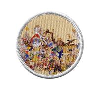 Toppa termoadesiva con rivestimento rotondo, 7 cm, motivo: Les Contes d'Andersen Arthut Szyk Pittura Art 1894 - Toppa da stirare per riparazione o personalizzazione - Borsa jeans stampa in Francia