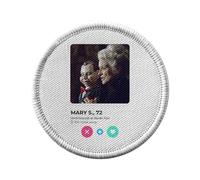 Toppa termoadesiva con rivestimento rotondo, 7 cm, motivo: Mary Shaw Ventriloquist Movie Horror Meeting Love - Patch da stirare per riparazione o personalizzazione - Borsa jeans stampata in Francia