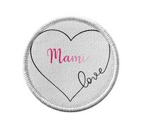 Toppa termoadesiva con rivestimento rotondo, 7 cm, motivo: nonna, amore, grande madre, tenerezza, toppa da stirare per riparazione o personalizzazione, maglietta con stampa in Francia
