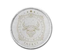 Toppa termoadesiva con rivestimento rotondo, 7 cm, motivo: Taurus Sign Astrology Cartomancy Celestial Astral Forecast Tarocchi, toppa da stirare per riparazione o personalizzazione, maglietta con
