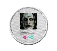 Toppa termoadesiva con rivestimento rotondo, 7 cm, motivo: Valak Nonne Horror, con pellicola di rete sociale, per incontrare amore, toppa da stirare per riparazione o personalizzazione, maglietta con