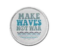 Toppa termoadesiva con rivestimento rotondo, 7 cm, per creare onde non guerra da surf, hippie e pace amore, toppa da stirare per riparazione o personalizzazione, maglietta con stampa in Francia