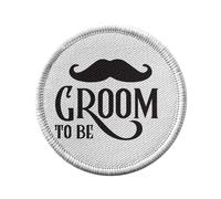 Toppa termoadesiva con rivestimento rotondo, 7 cm, per sposare i baffi, con farfalla, sposo, matrimonio, famiglia, toppa da stirare per riparazione o personalizzazione, maglietta con stampa in Francia