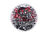 Toppa termoadesiva con scritta "Testament Return to The Apocalyptic City Thrash Me", accessorio per souvenir