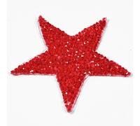 Toppa termoadesiva con strass a forma di stella, 2 pezzi, 3-1/4""""D TR-11039 (rosso)