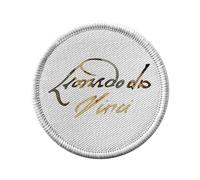 Toppa termoadesiva da 7 cm, da Vinci Signature Pittore famoso artista rinascimentale disegno architettura scultura - Patch da stirare per riparazione o personalizzazione - Borsa jeans