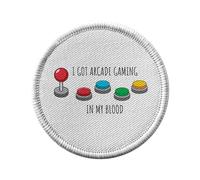 Toppa termoadesiva da 7 cm - I got Arcade Gaming in my blood Giochi video Retro Gaming Arcade 80's - Patch da stirare per riparazione o personalizzazione - Borsa jeans stampa in