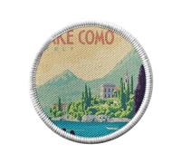 Toppa termoadesiva da 7 cm - Lago di Come Italia Poster vintage da viaggio Art Deco 30 - Patch da stirare per riparazione o personalizzazione - Borsa jeans stampata in Francia