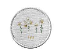 Toppa termoadesiva da 7 cm, motivo: gigli fiori minimalista, illustrazione chic da giardino, toppa da stirare per riparazione o personalizzazione, maglietta con stampa in Francia