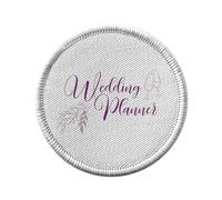 Toppa termoadesiva da 7 cm, motivo: Wedding Planner Calligraphy Matrimonio Noces Fiancée - Patch da stirare per riparazione o personalizzazione - Borsa jeans stampata in Francia