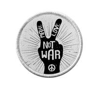 Toppa termoadesiva da 7 cm, per creare amore, non guerra e pace, motivo hippie psichedelico 70 anni, toppa da stirare per riparazione o personalizzazione, maglietta con borsa jeans stampata in Francia