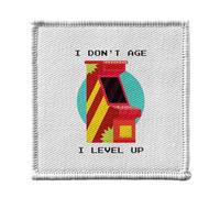 Toppa termoadesiva da 7 x 7 cm - I Don't Age I Level Up Giochi Video Retro Gaming - Patch da stirare per riparazione o personalizzazione - Borsa jeans stampa in Francia