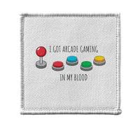 Toppa termoadesiva da 7 x 7 cm - I got Arcade Gaming in my blood Games Video Retro Gaming Terminale Arcade 80's - Patch da stirare per riparazione o personalizzazione - Borsa jeans stampa in Francia