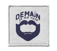 Toppa termoadesiva da indossare 7 x 7 cm, domani mi rado (forse) umorismo, francia, toppa da stirare per riparazione o personalizzazione, maglietta con borsa jeans stampata in Francia