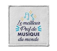Toppa termoadesiva da indossare 7 x 7 cm, il miglior insegnante di musica del mondo college lycee, strumento conservatorio, toppa da stirare per riparazione o personalizzazione, maglietta con borsa
